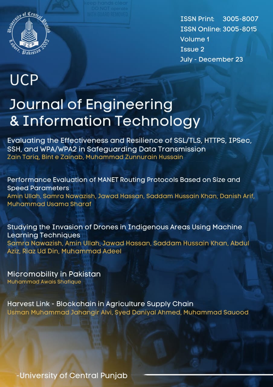 					View Vol. 1 No. 2 (2023): UCP Journal of Engineering & Information Technology
				
