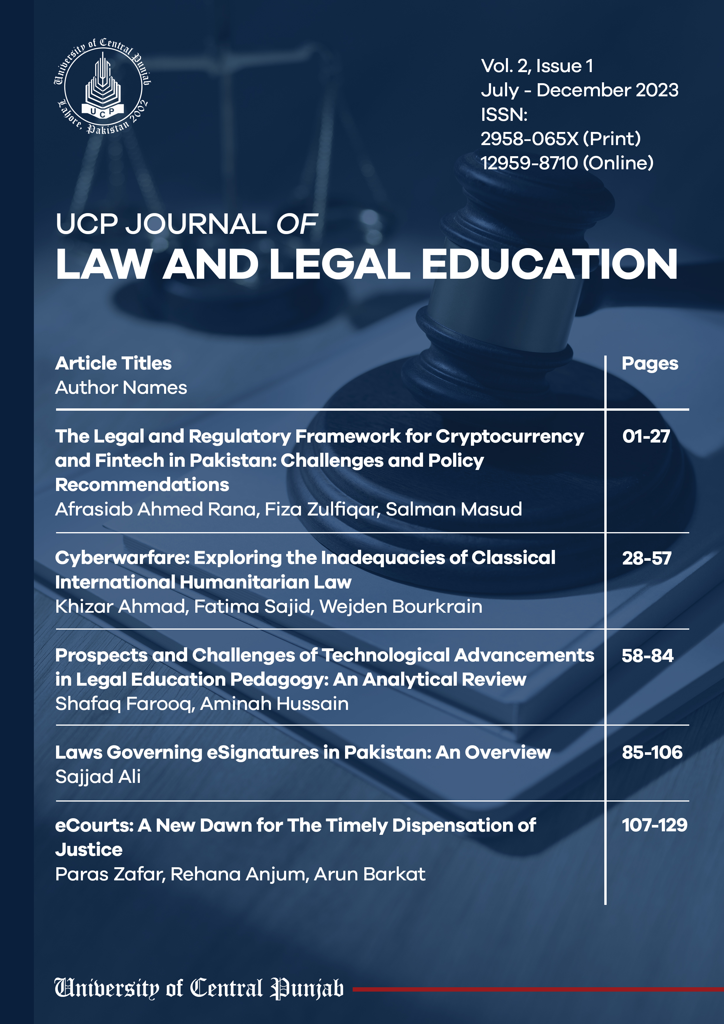 					View Vol. 2 No. 1 (2023): UCP Journal of Law and Legal Education
				
