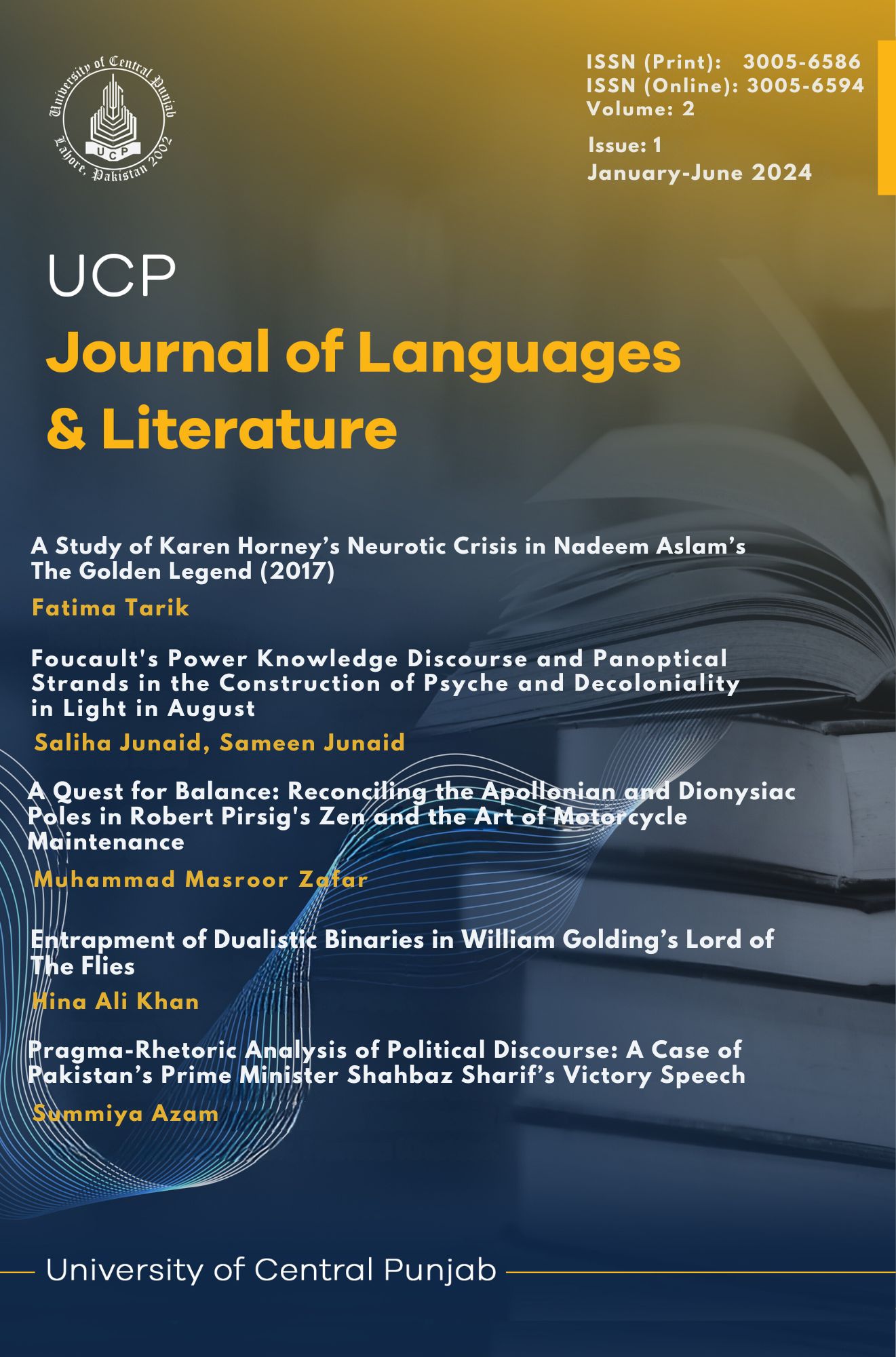 					View Vol. 2 No. 1 (2024): UCP Journal of Languages & Literature
				