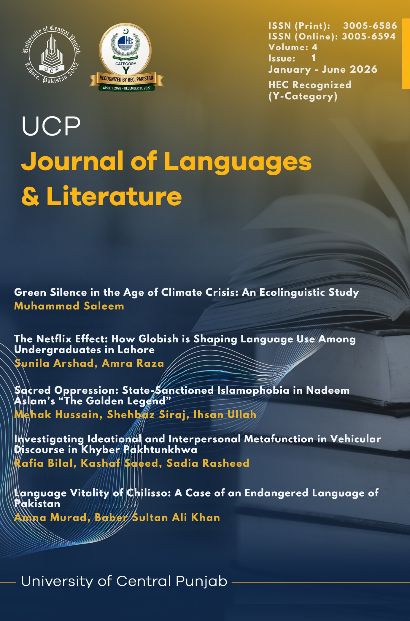 					View Vol. 4 No. 1 (2026): UCP Journal of Language & Literature  (UCP-JLL)
				