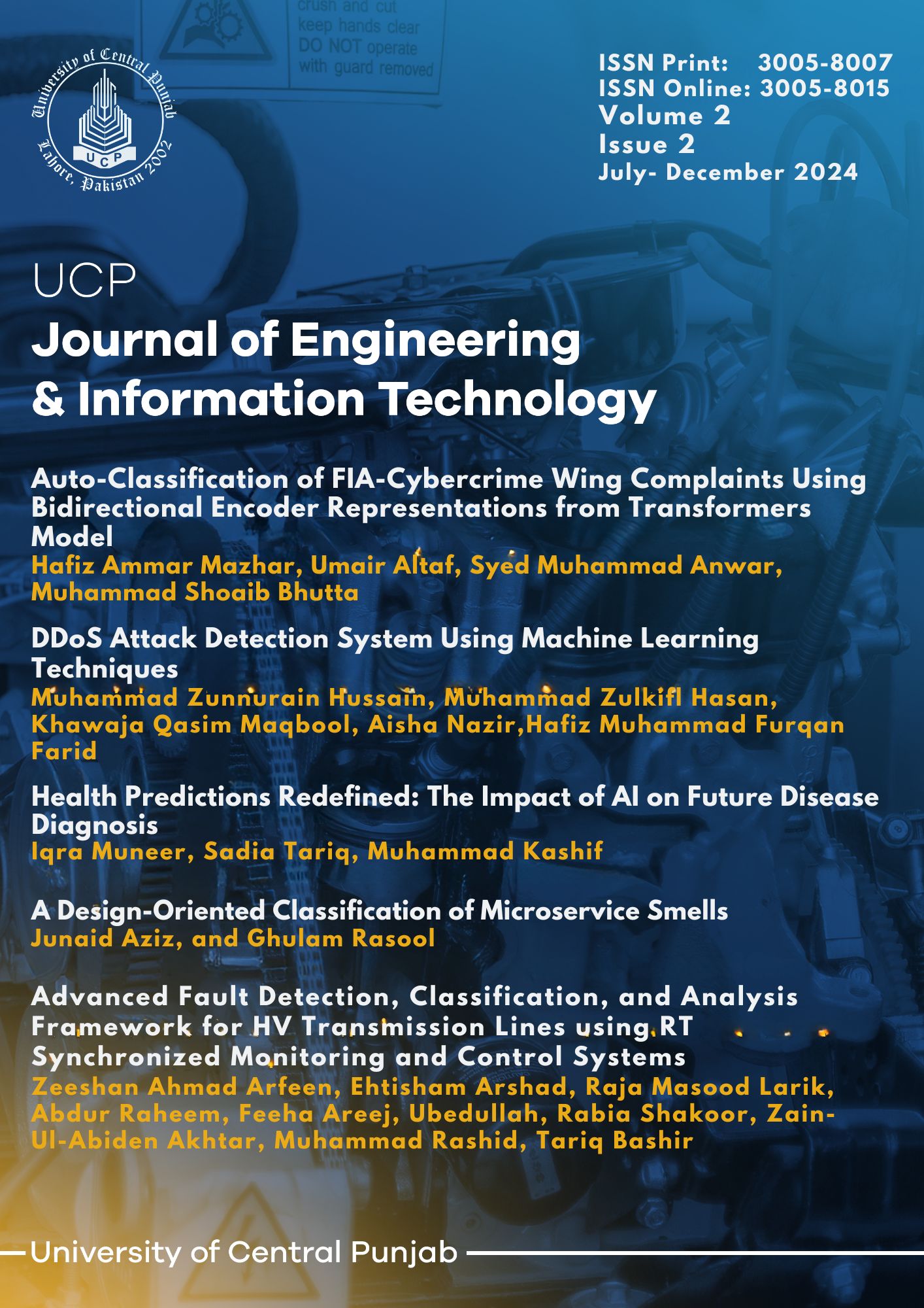 					View Vol. 2 No. 2 (2024): UCP Journal of Engineering & Information Technology
				