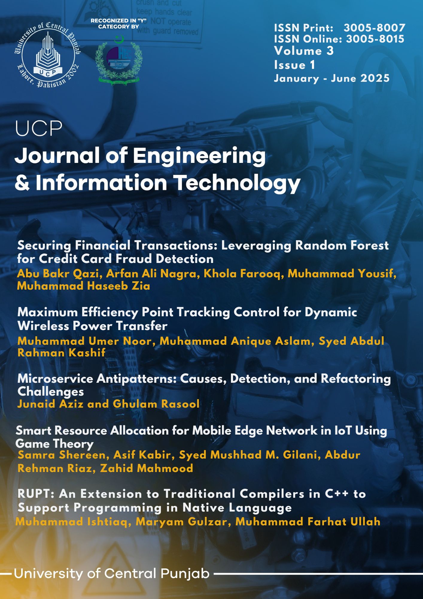 View Vol. 3 No. 1 (2025): UCP Journal of Engineering & Information Technology