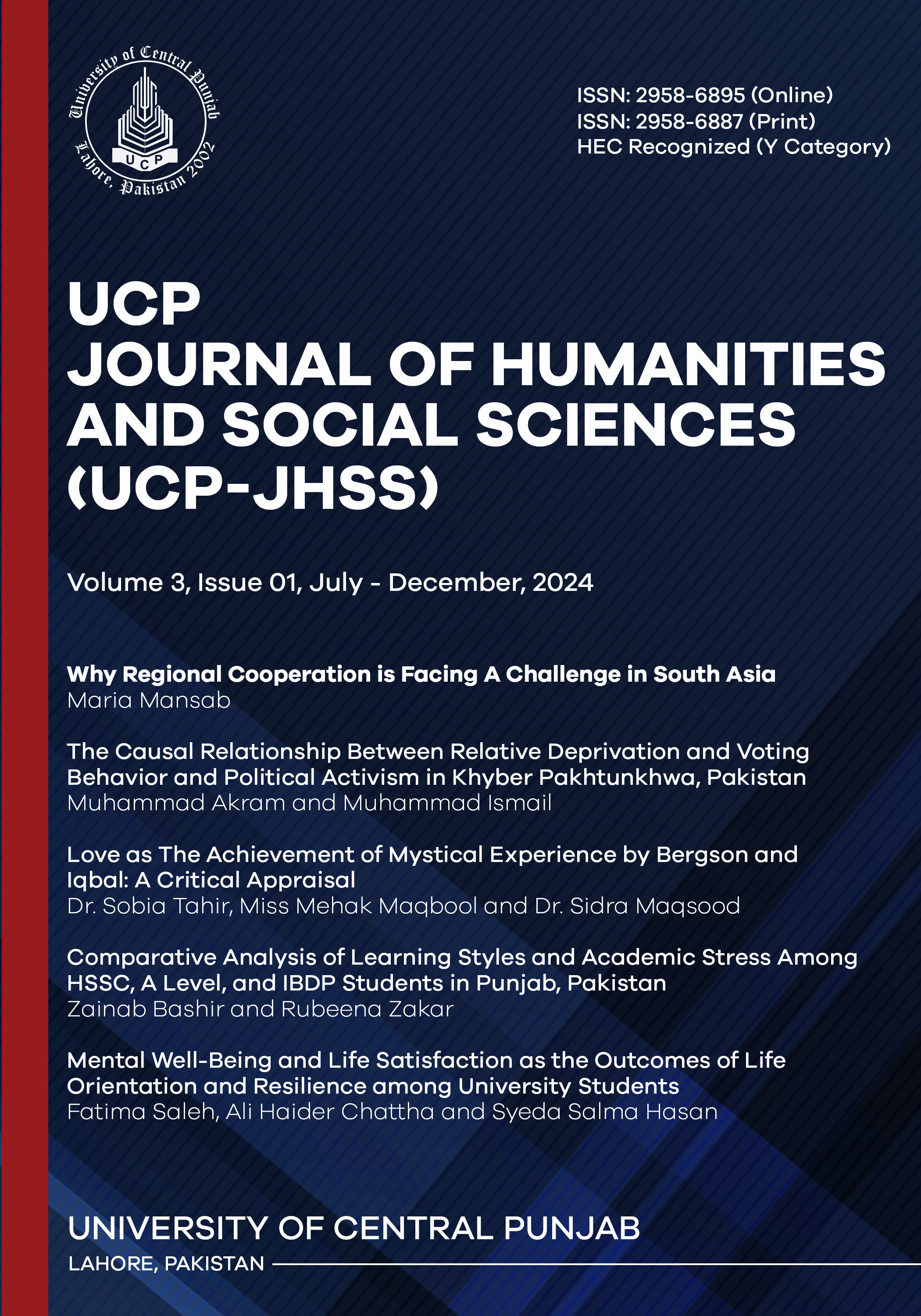 					View Vol. 3 No. 1 (2024): UCP Journal of Humanities and Social Sciences 
				