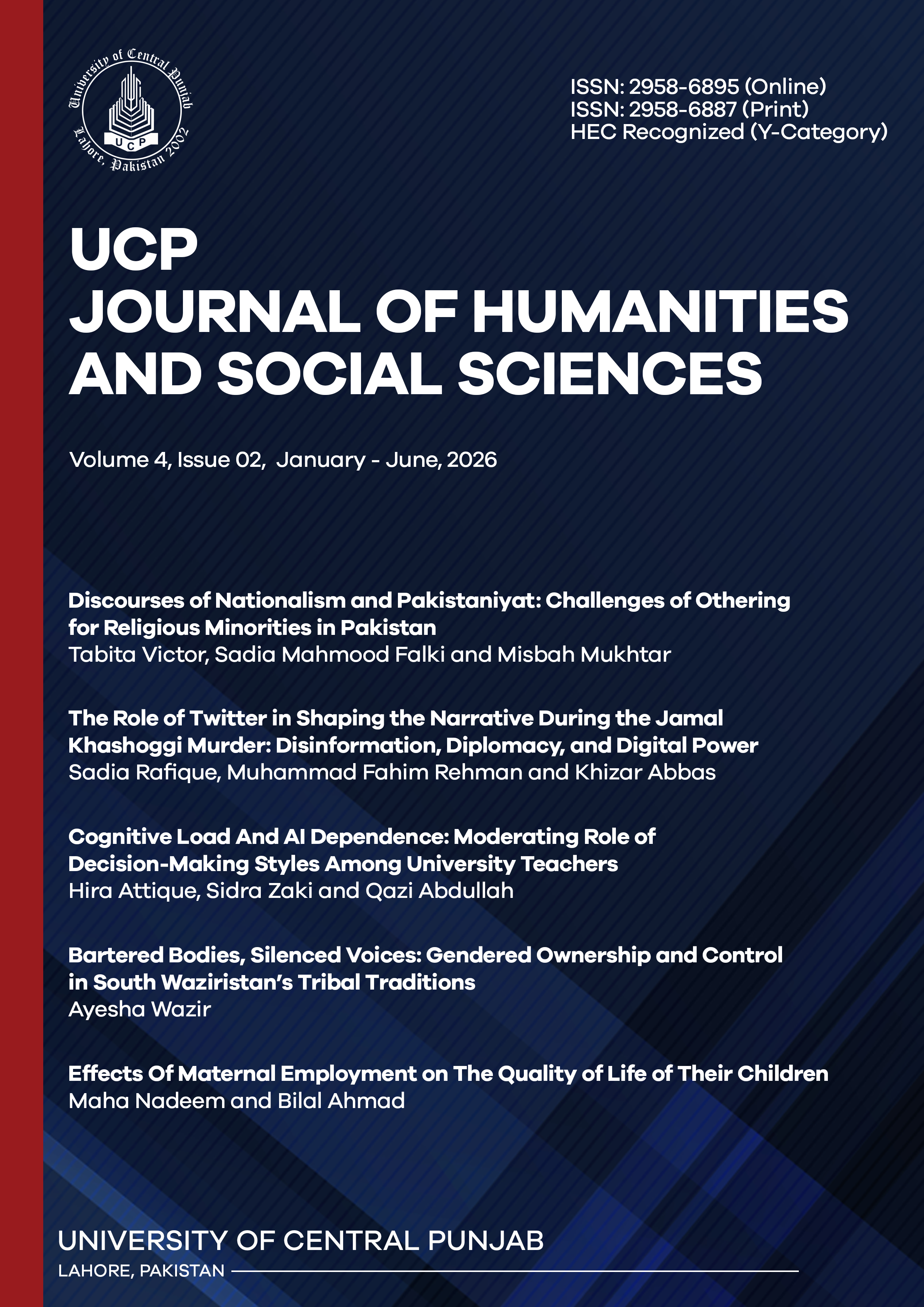 					View Vol. 4 No. 2 (2026): UCP Journal of Humanities and Social Sciences
				
